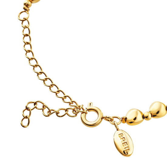 Bracciale Breil B Rocks in acciaio oro catena a microsfere 21 cm