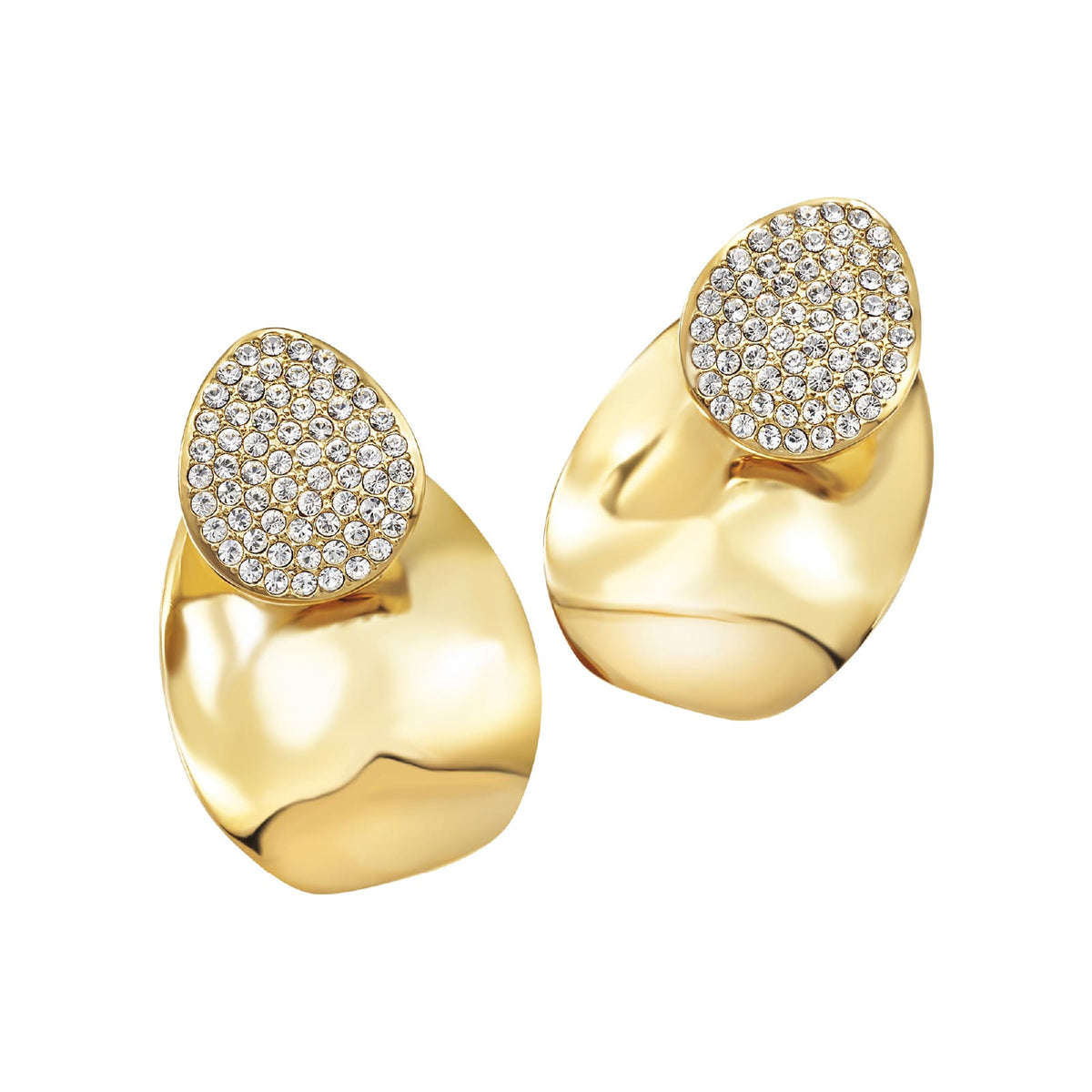 Orecchini Breil B Whisper Glow in acciaio dorato e cristalli MISURA UNICA
