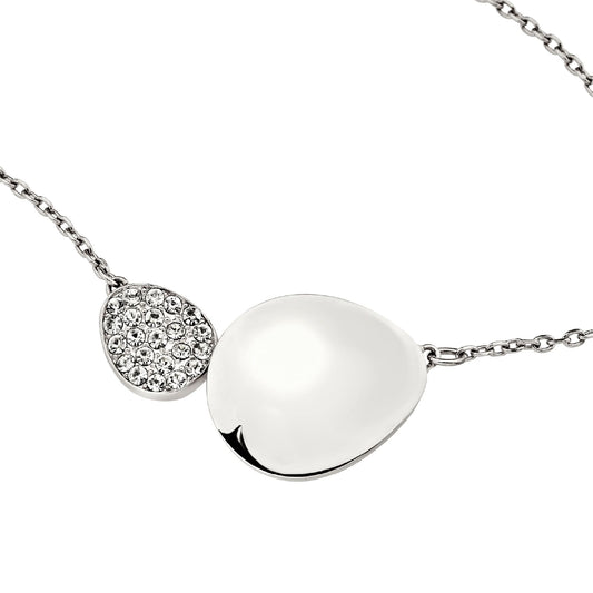 Collana pendente Breil Whisper Glow in acciaio e cristalli MISURA UNICA