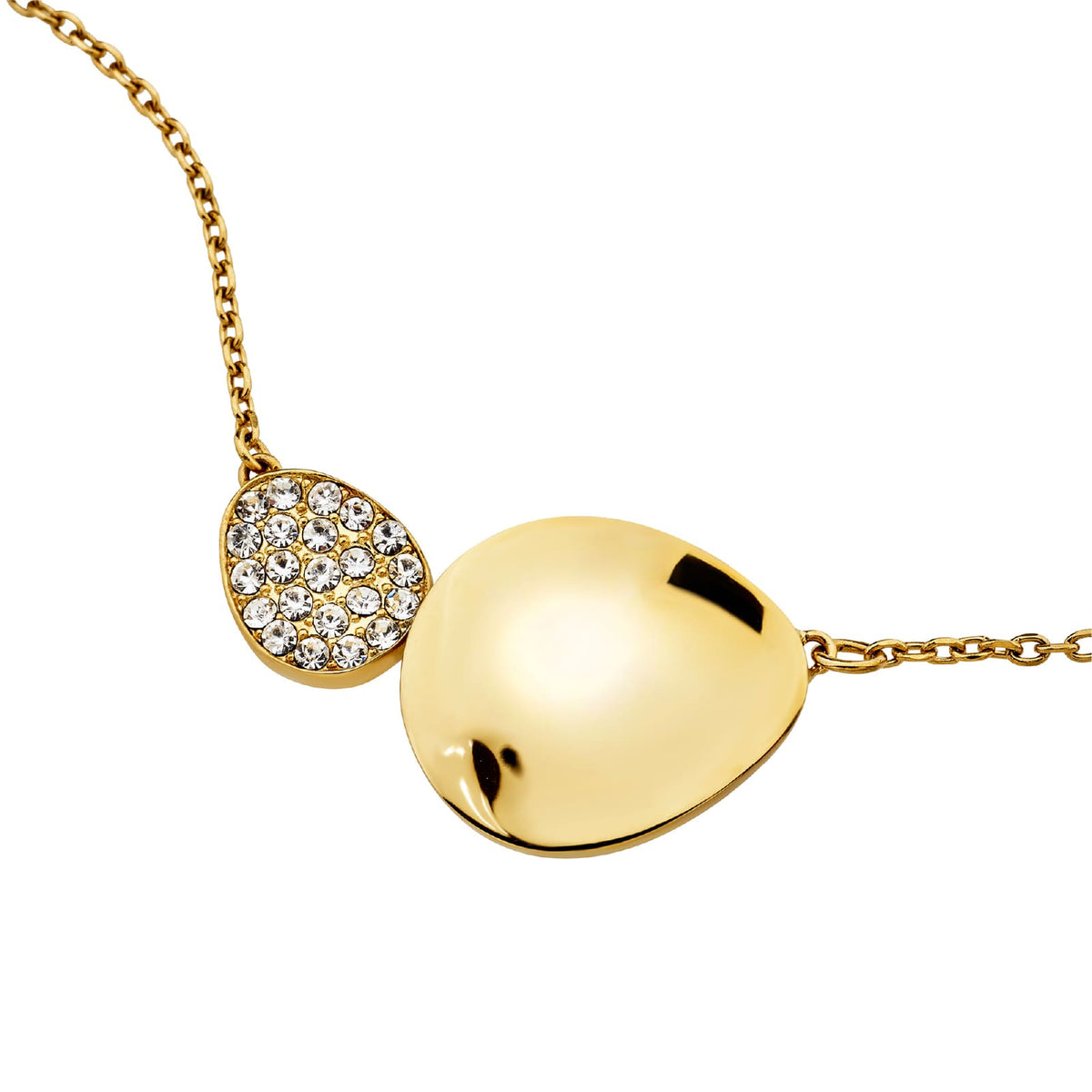 Collana pendente Breil Whisper Glow in acciaio oro cristalli MISURA UNICA