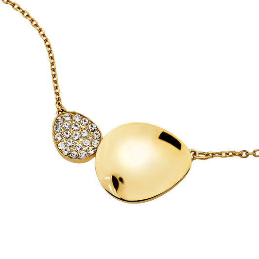 Collana pendente Breil Whisper Glow in acciaio oro cristalli MISURA UNICA