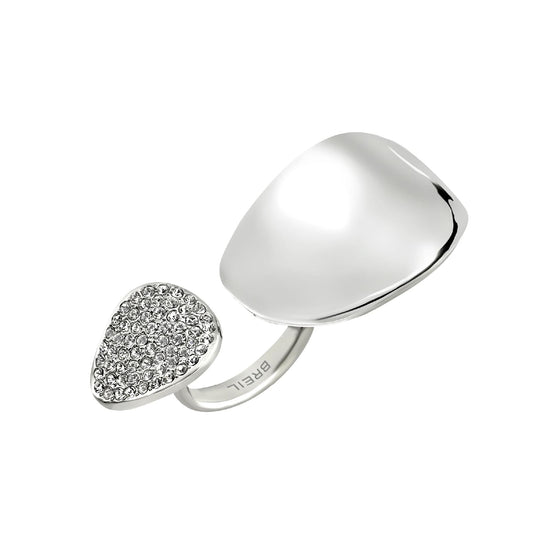 Anello aperto Breil Whisper Glow in acciaio e cristalli 15