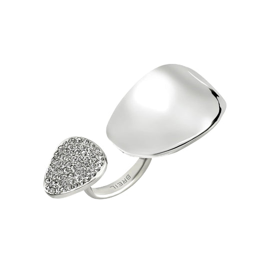 Anello aperto Breil Whisper Glow in acciaio e cristalli 15