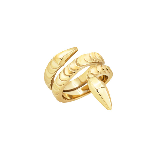 Anello Breil Htpnotic in acciaio dorato a forma di serpente 14