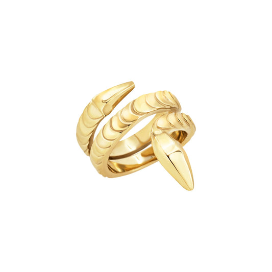 Anello Breil Htpnotic in acciaio dorato a forma di serpente 14