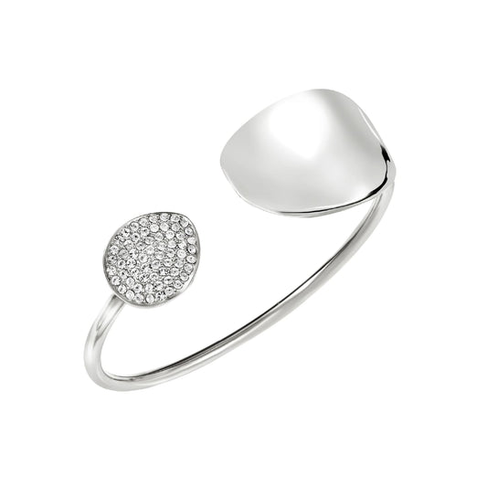 Bracciale rigido Breil Whisper Glow in acciaio e cristalli diametro 5,6 cm