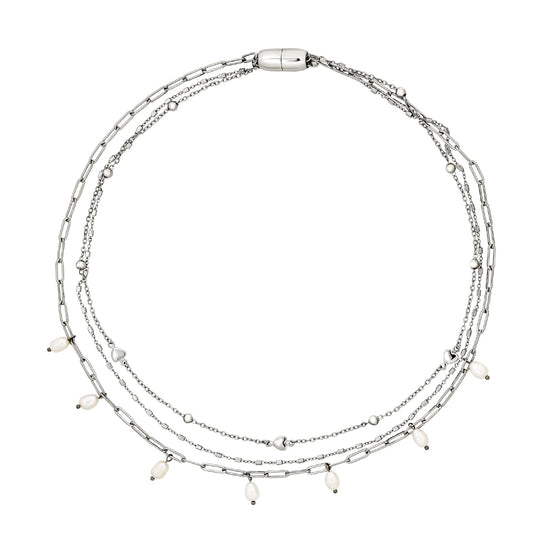 Collana multifilo Breil Magnetica System in acciaio e cristalli MISURA UNICA