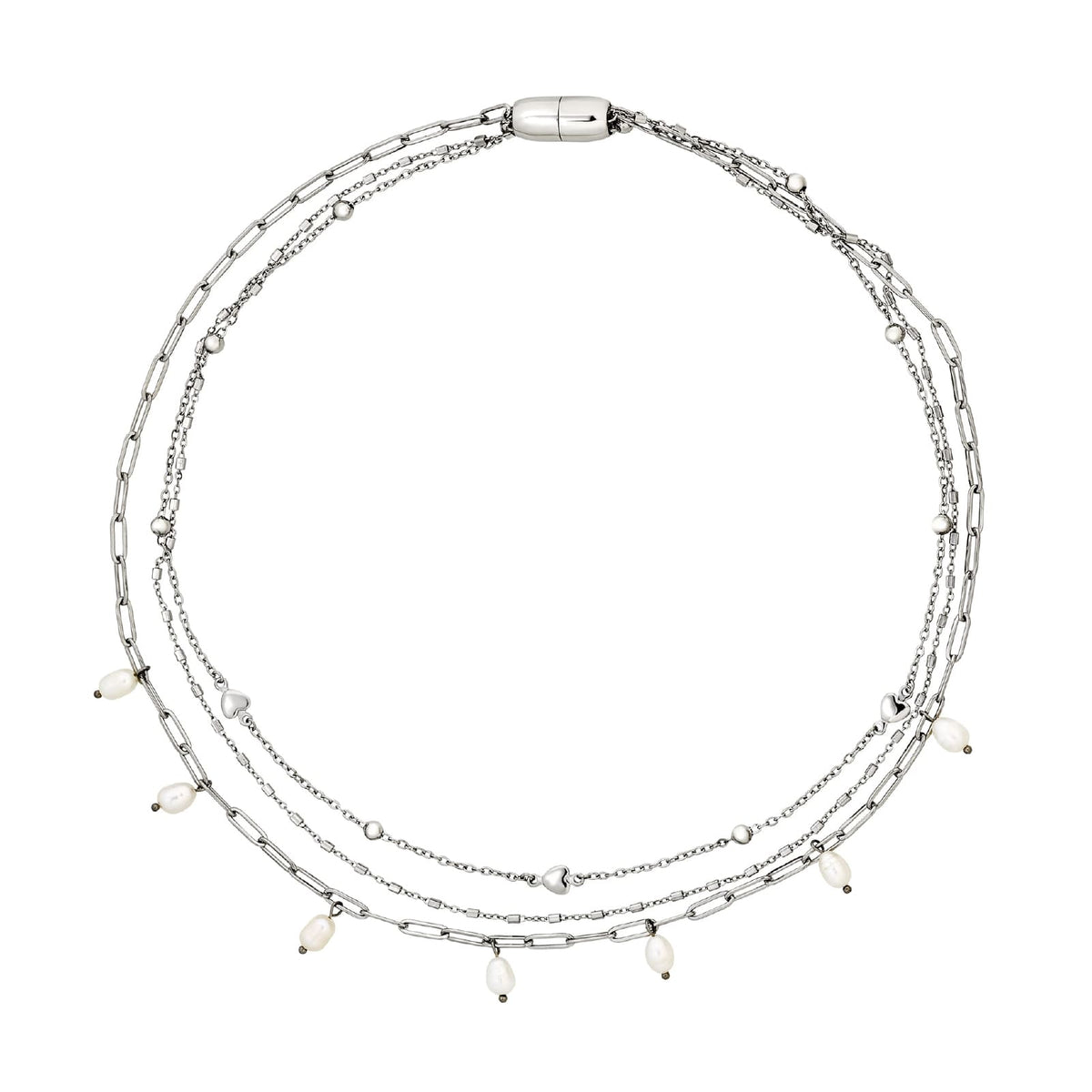 Collana multifilo Breil Magnetica System in acciaio e cristalli MISURA UNICA