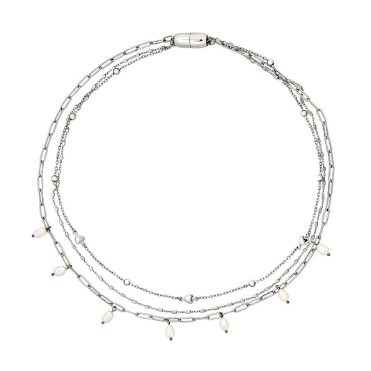 Collana multifilo Breil Magnetica System in acciaio e cristalli MISURA UNICA