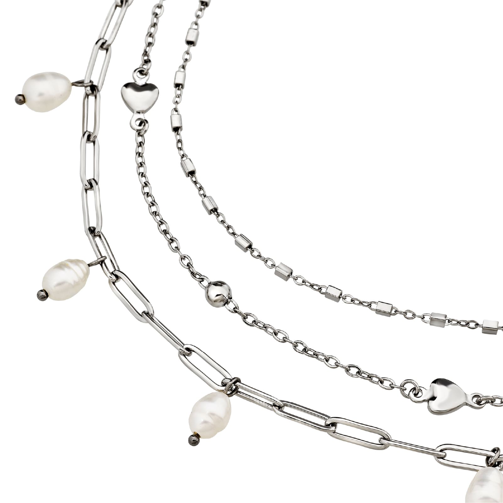 Collana multifilo Breil Magnetica System in acciaio e cristalli MISURA UNICA