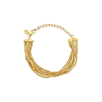 Bracciale multifilo Breil Falling Star in acciaio dorato 21 cm