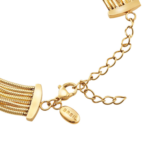 Bracciale multifilo Breil Falling Star in acciaio dorato 21 cm