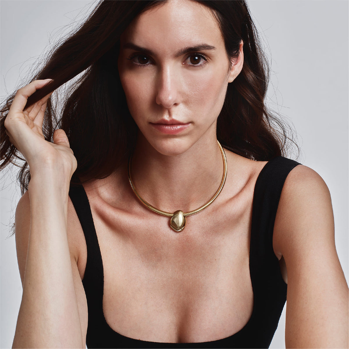Collana rigida Breil Petra in acciaio oro elemento centrale MISURA UNICA