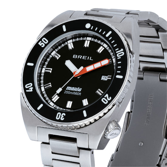 Orologio Solo Tempo da uomo Breil in acciaio grigio e nero BT.TW2065