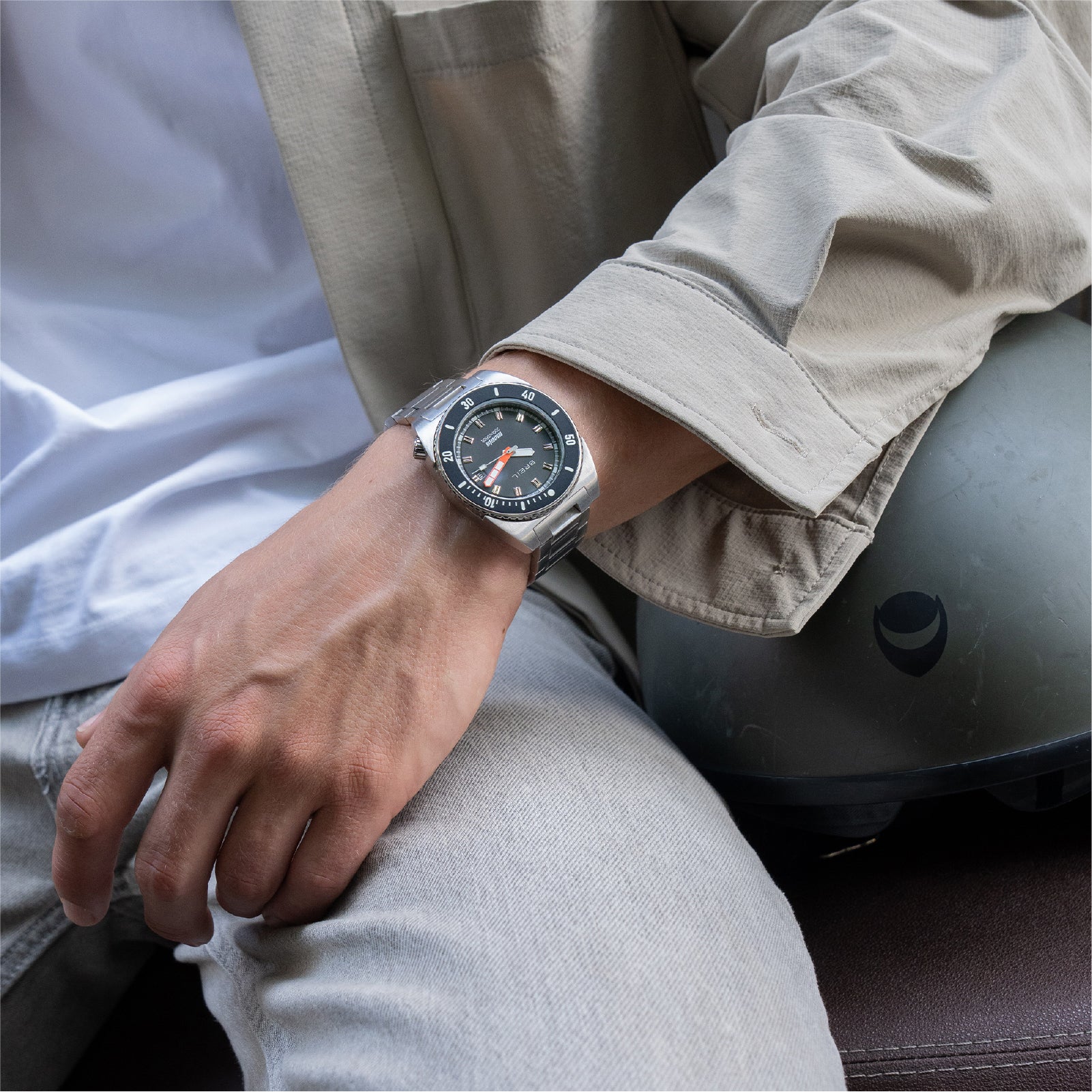 Orologio Solo Tempo da uomo Breil in acciaio grigio e nero BT.TW2065
