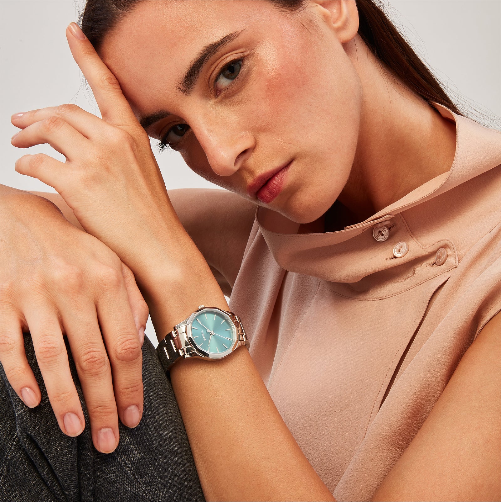 Orologio Solo Tempo da donna Breil in acciaio argento e verde BT.TW2085