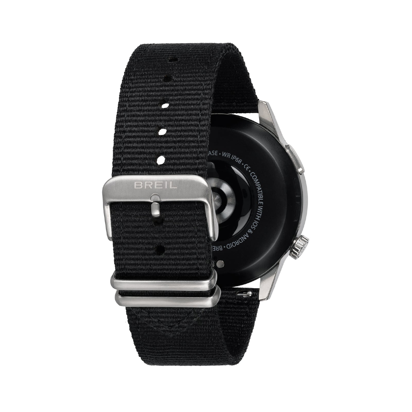 Smartwatch Breil cassa nera con doppio cinturino blu e nero MISURA UNICA