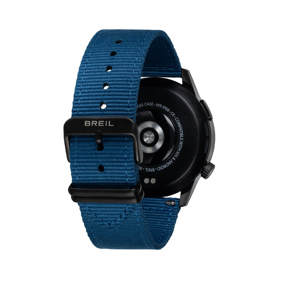 Smartwatch Breil cassa nera con doppio cinturino blu verde MISURA UNICA