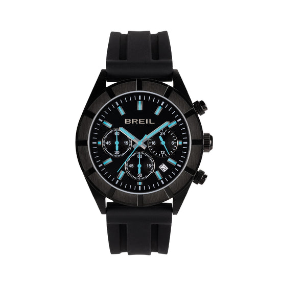 Orologio crono da uomo Breil con cinturino in silicone nero MISURA UNICA