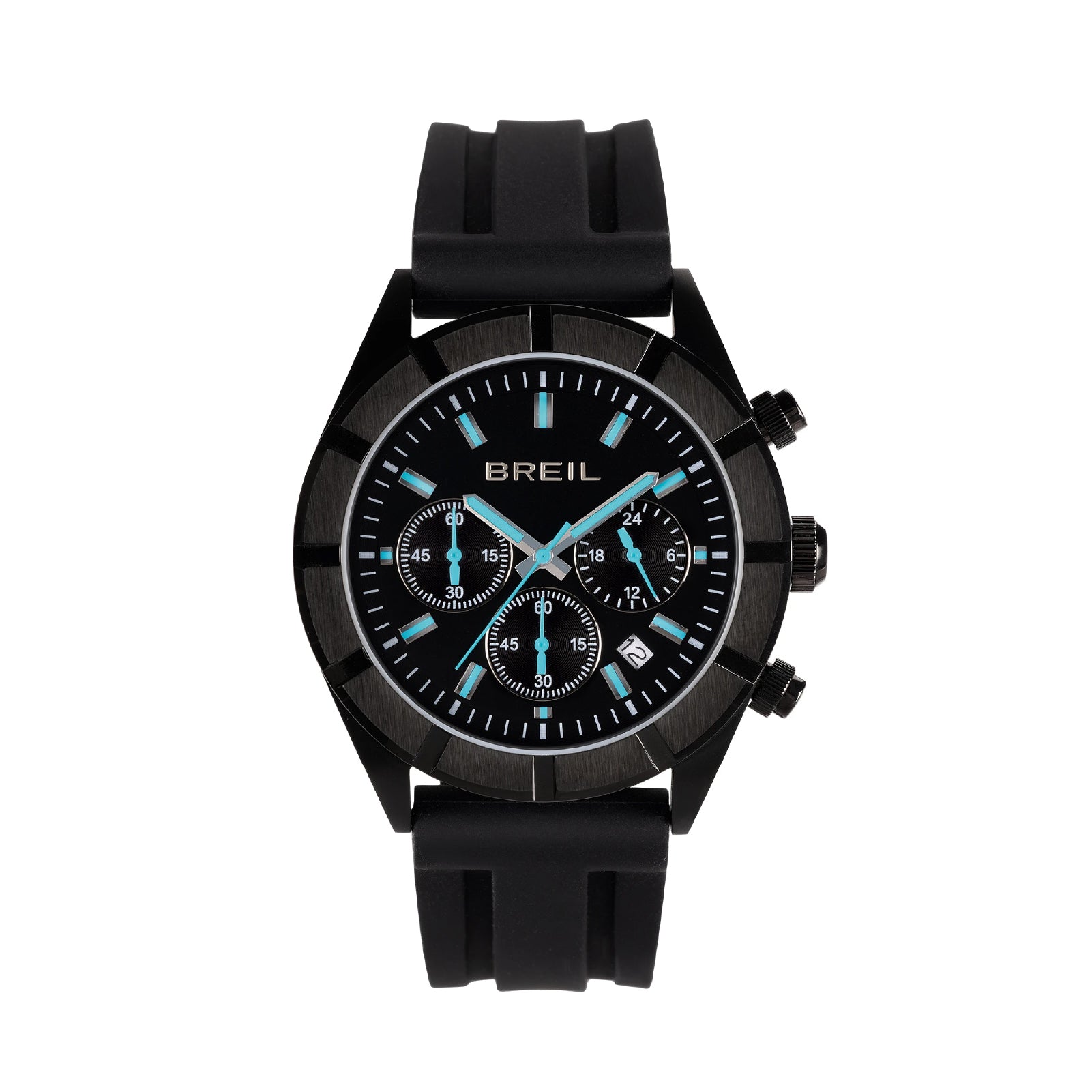 Orologio crono da uomo Breil con cinturino in silicone nero MISURA UNICA