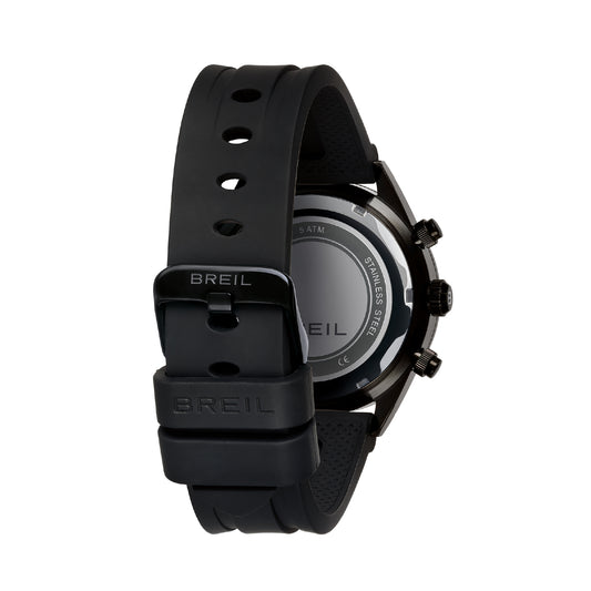 Orologio crono da uomo Breil con cinturino in silicone nero MISURA UNICA