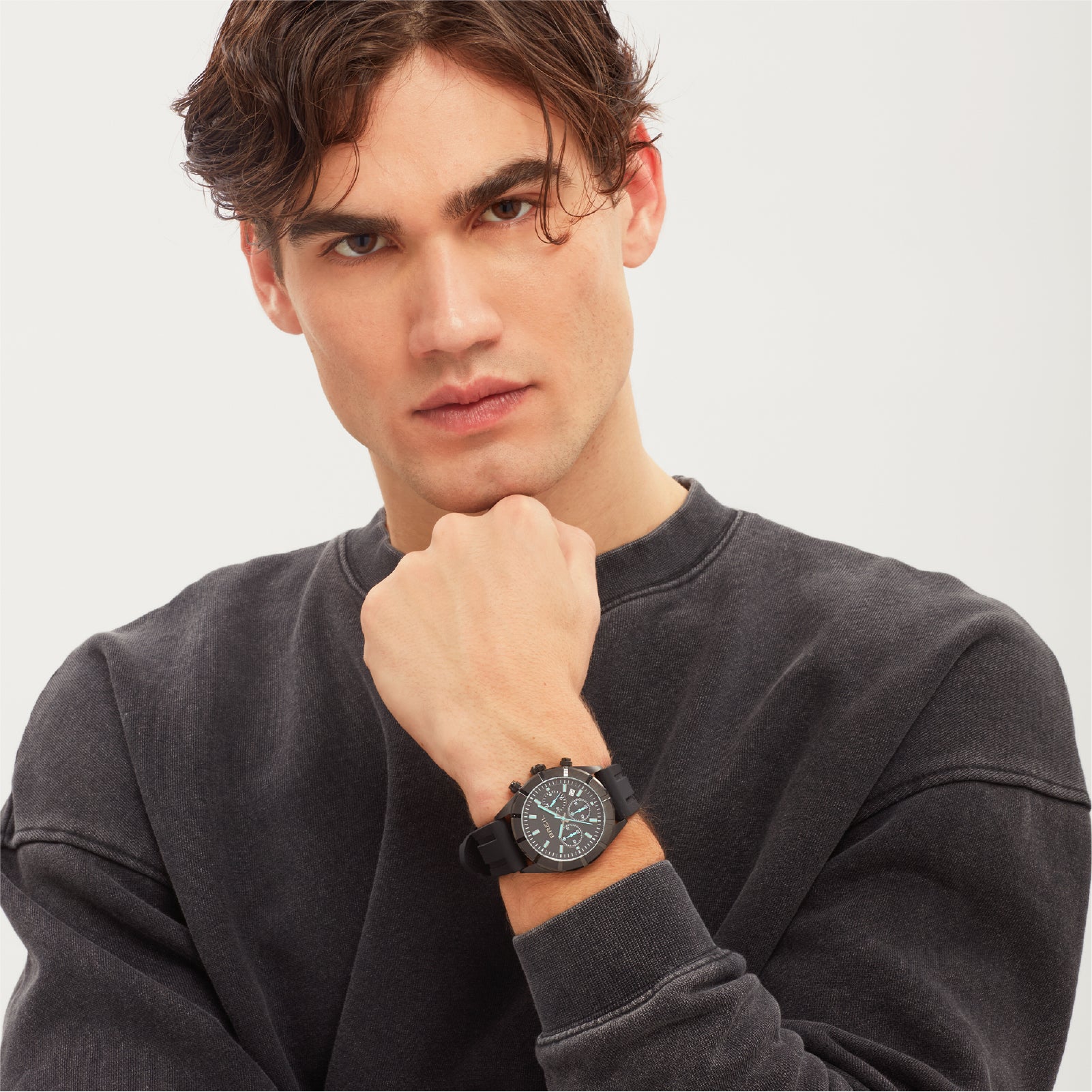 Orologio crono da uomo Breil con cinturino in silicone nero MISURA UNICA