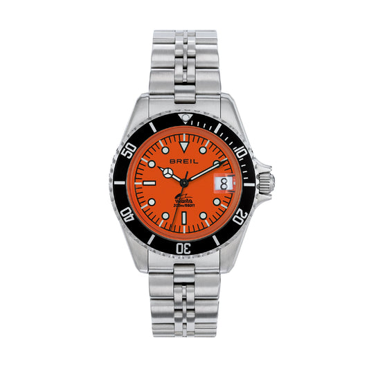 Orologio solo tempo uomo Breil Manta Heritage acciaio quadrante arancione 38 mm MISURA UNICA