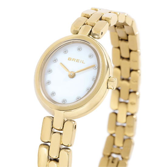 Orologio solo tempo ovale Breil Eclat in acciaio dorato donna MISURA UNICA