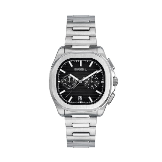 Orologio cronografo Breil Retrofuture acciaio quadrante nero MISURA UNICA