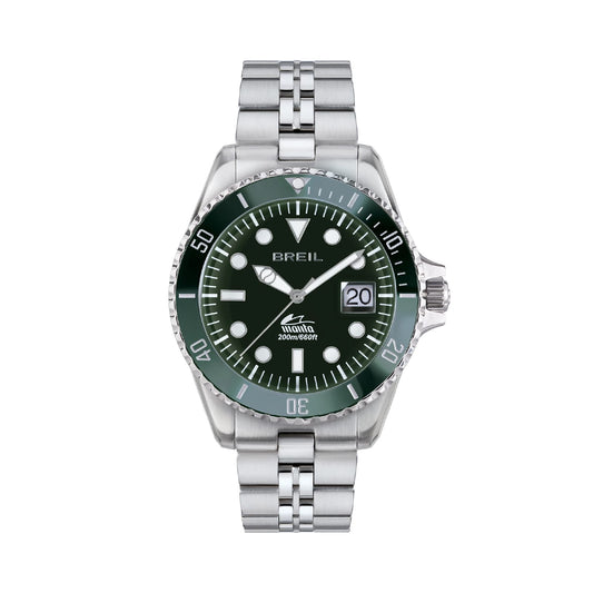 Orologio solo tempo Breil Manta Heritage in acciaio e verde MISURA UNICA