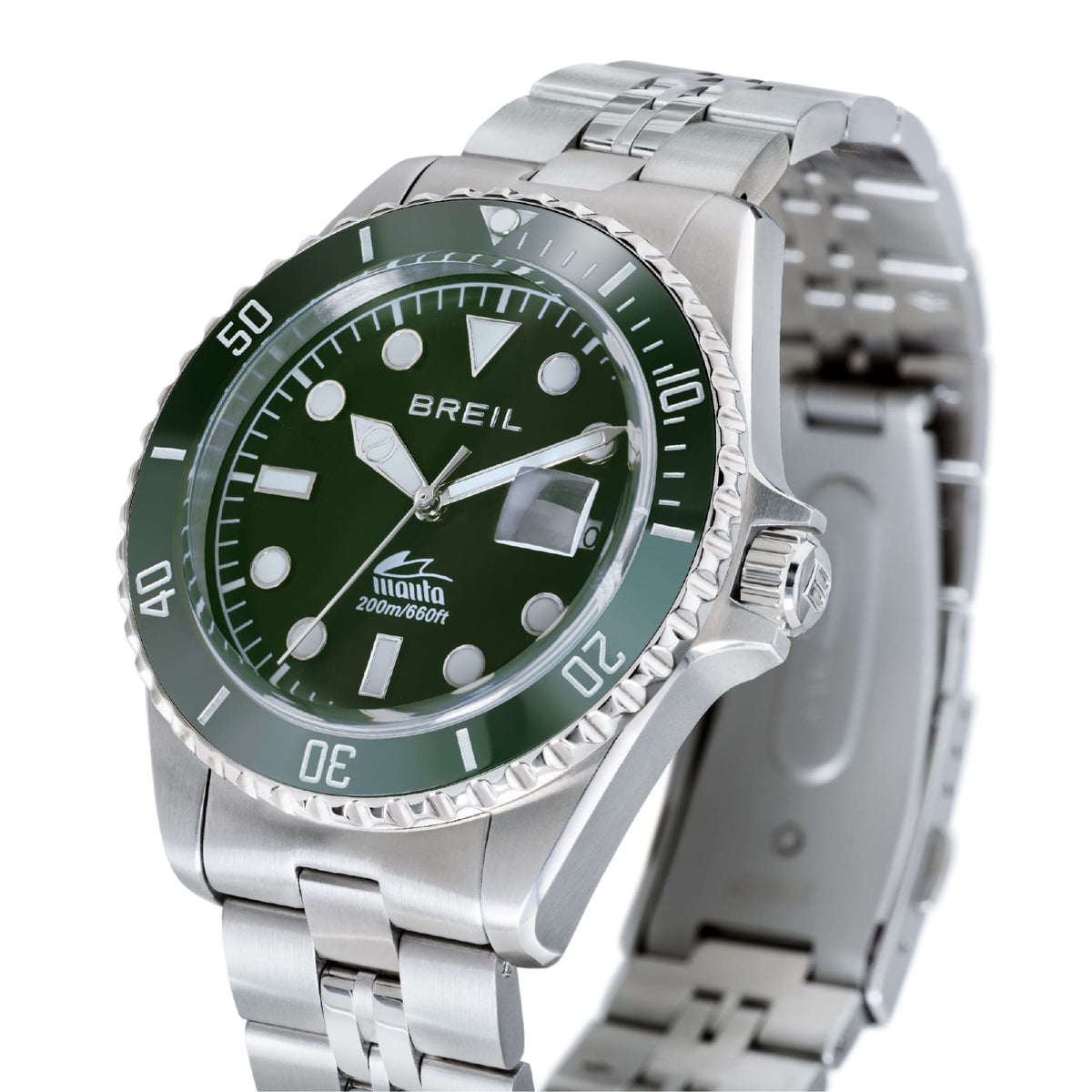 Orologio solo tempo Breil Manta Heritage in acciaio e verde MISURA UNICA