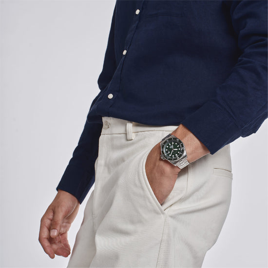 Orologio solo tempo Breil Manta Heritage in acciaio e verde MISURA UNICA