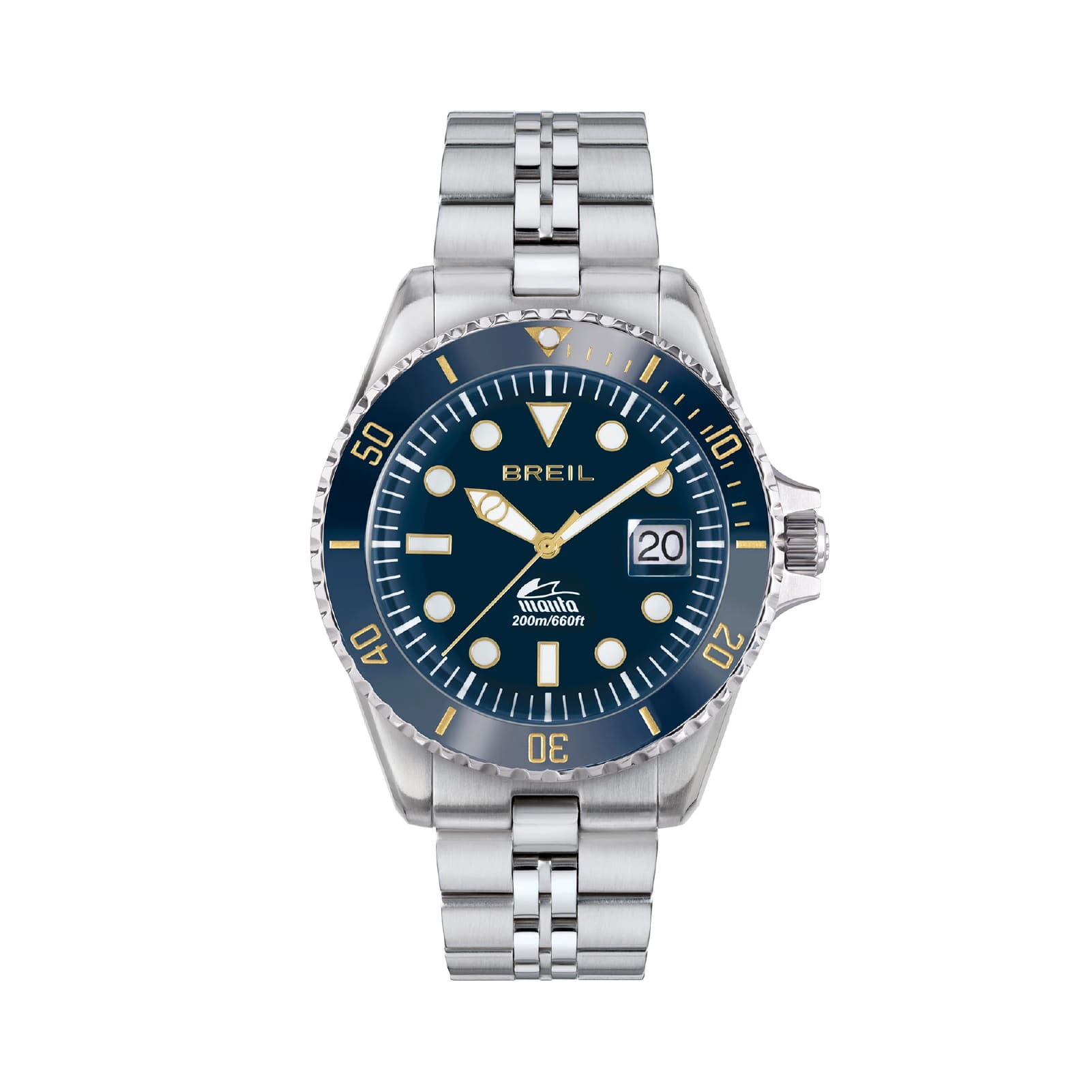 Orologio solo tempo Breil Manta Heritage in acciaio e blu MISURA UNICA