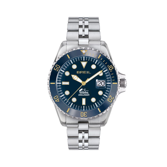Orologio solo tempo Breil Manta Heritage in acciaio e blu MISURA UNICA