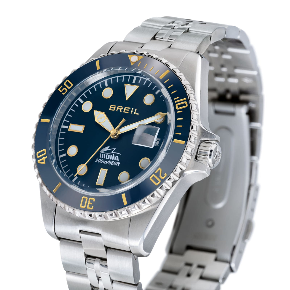 Orologio solo tempo Breil Manta Heritage in acciaio e blu MISURA UNICA