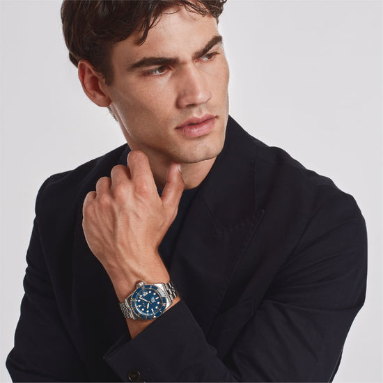 Orologio solo tempo Breil Manta Heritage in acciaio e blu MISURA UNICA