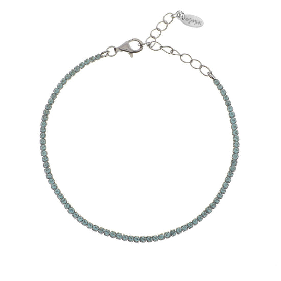 Bracciale donna Amen Tennis argento zirconi acqua marina BT1BAC17-1