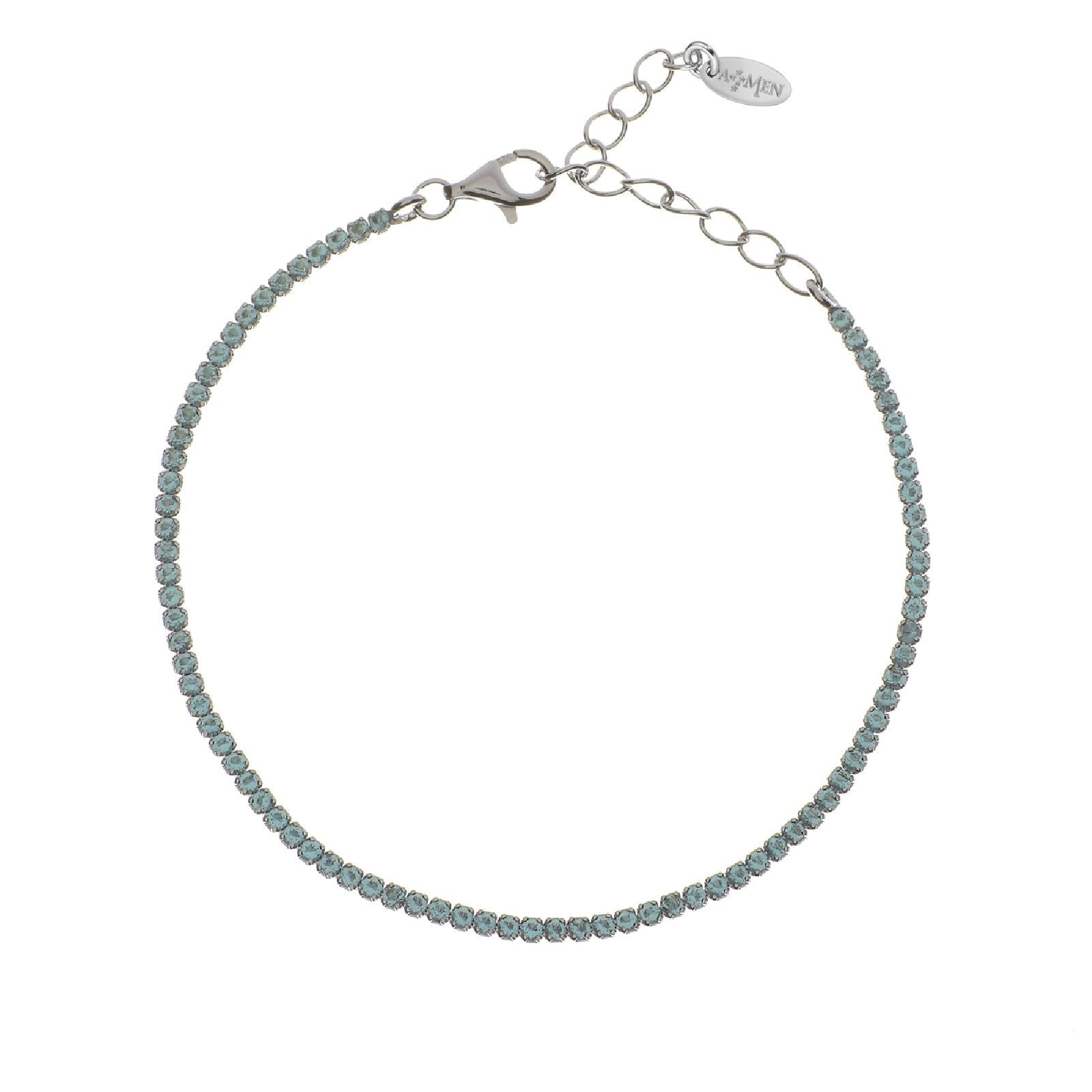 Bracciale donna Amen Tennis argento zirconi acqua marina BT1BAC17-1