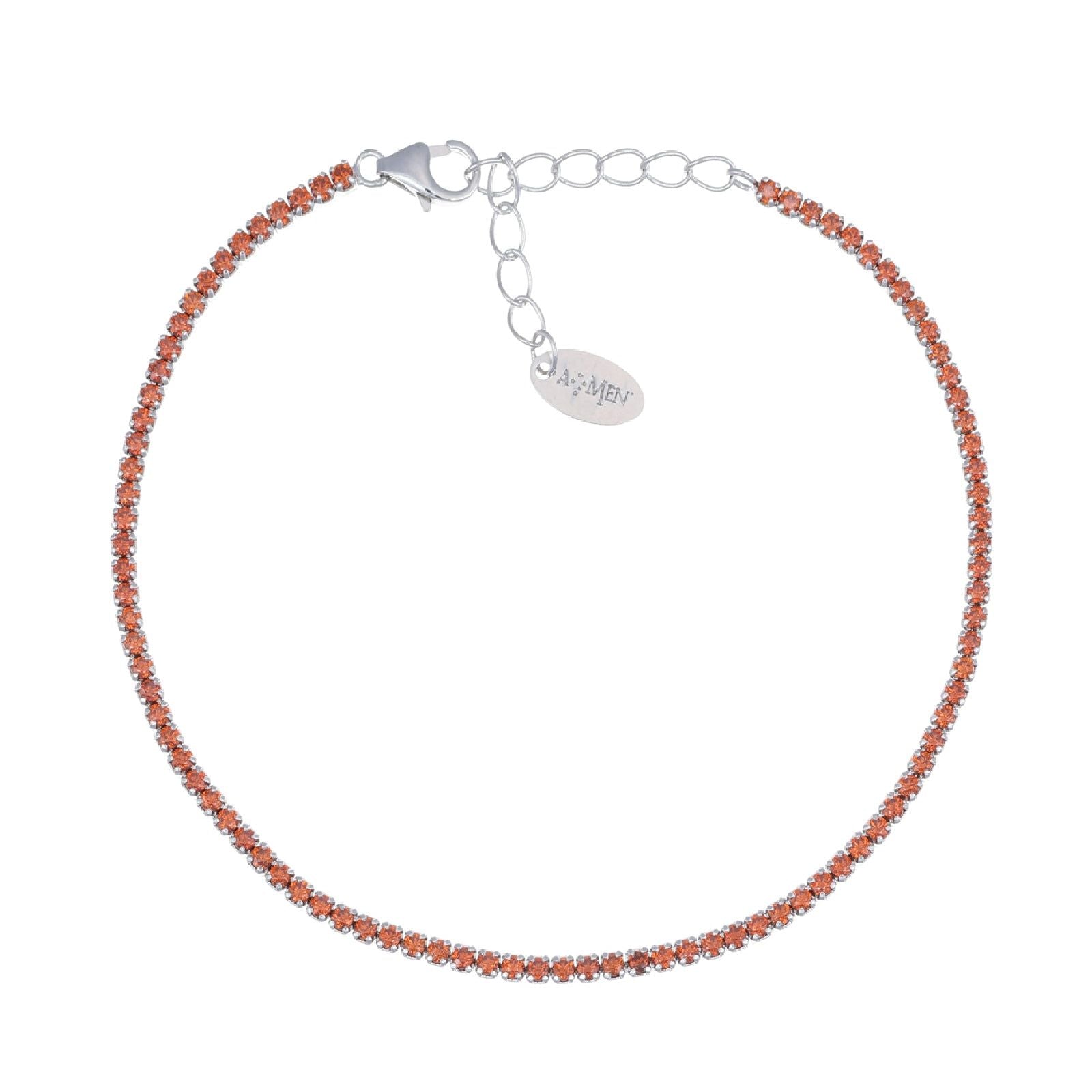 Bracciale donna Amen Tennis in argento con zirconi rossi BT1BAR17-1