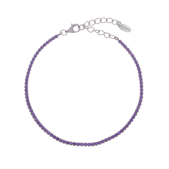 Bracciale donna Amen Tennis argento zirconi lilla BT1BLI17-1