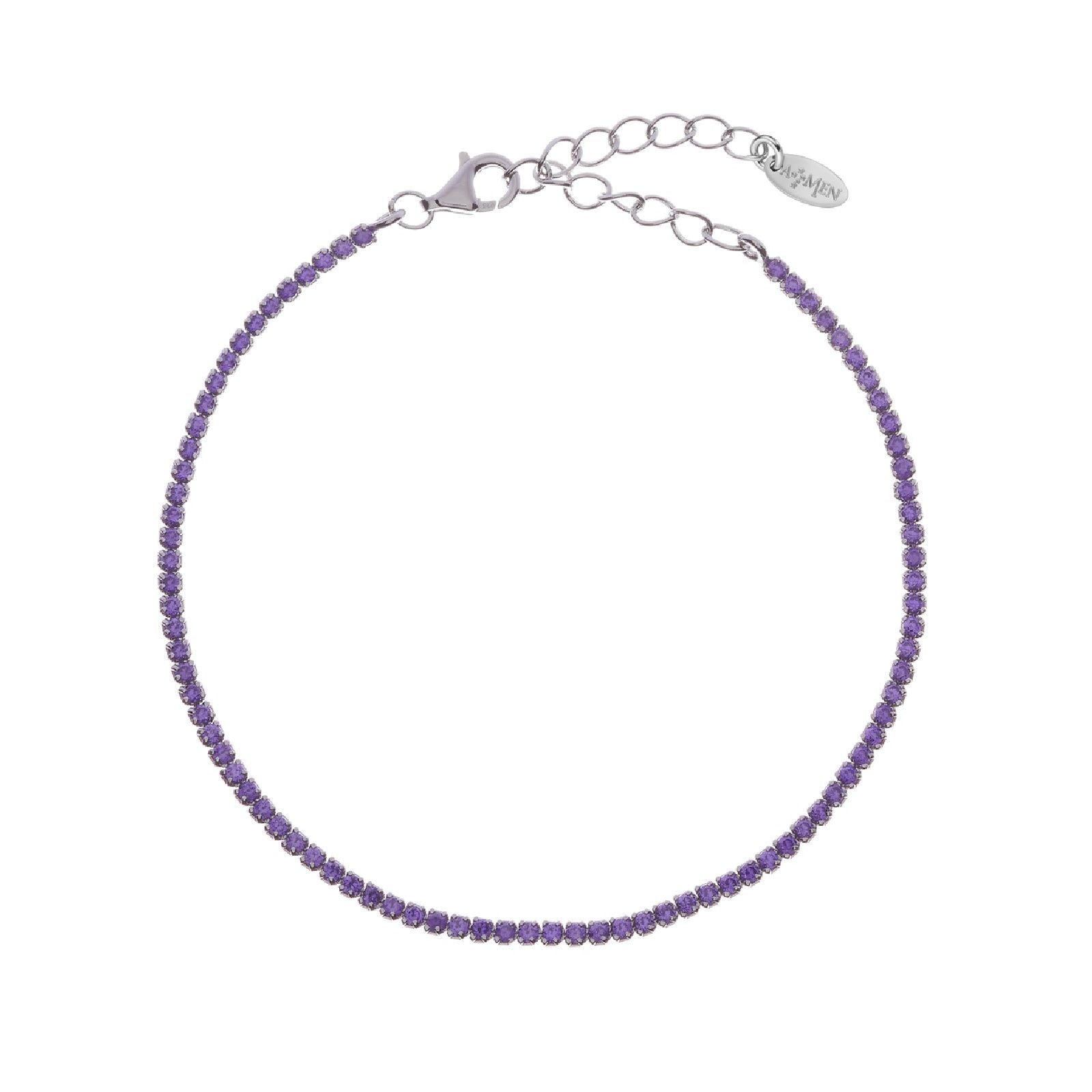 Bracciale donna Amen Tennis argento zirconi lilla BT1BLI17-1