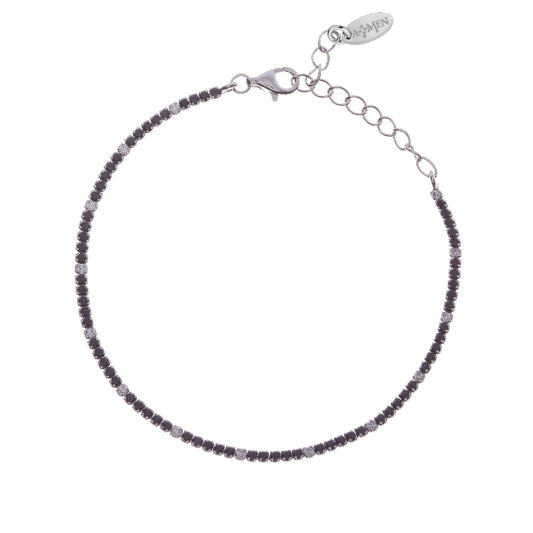 Bracciale donna Amen Tennis argento zirconi nero e bianco BT1BNB17-1