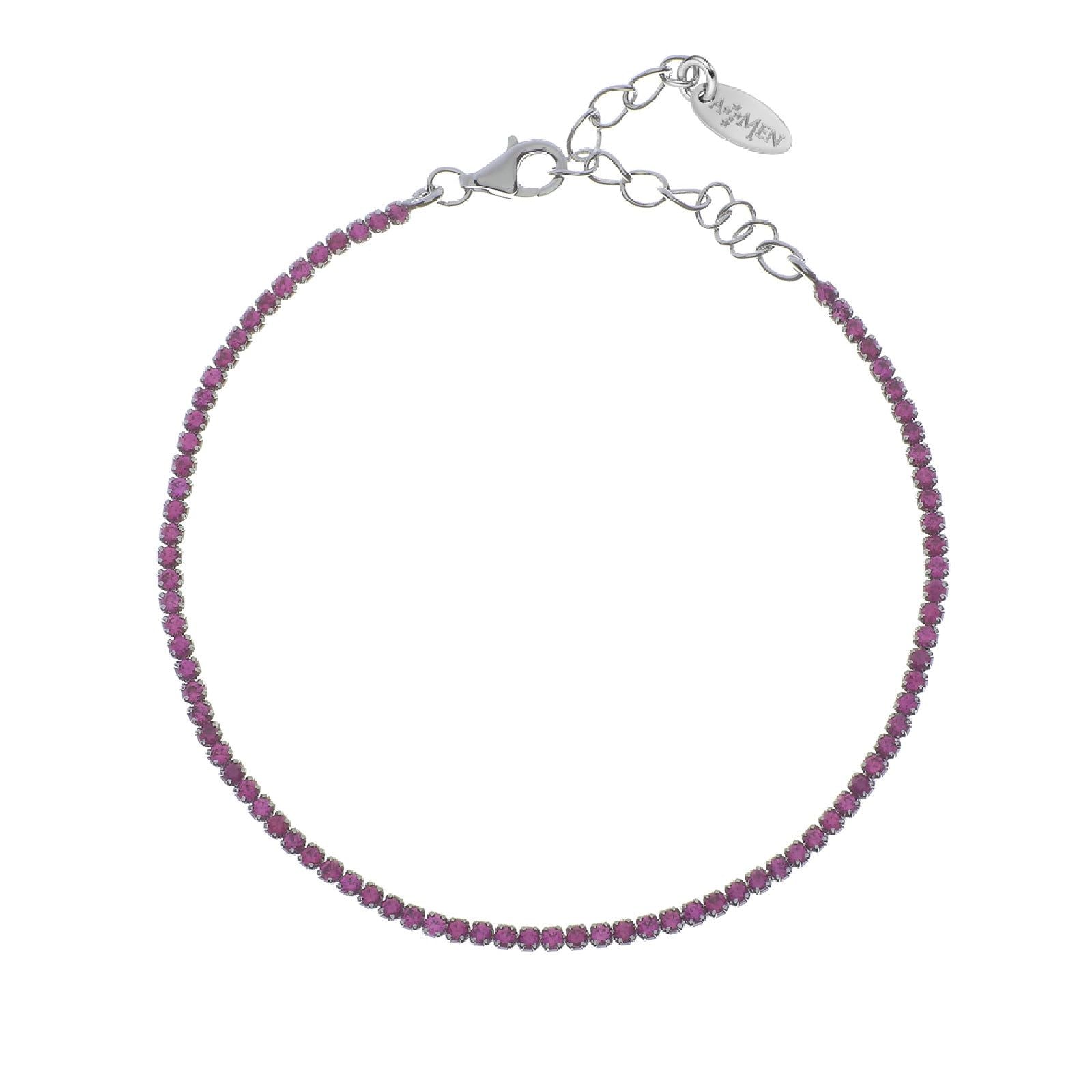 Bracciale donna Amen Tennis argento zirconi fucsia BT1BR17-1
