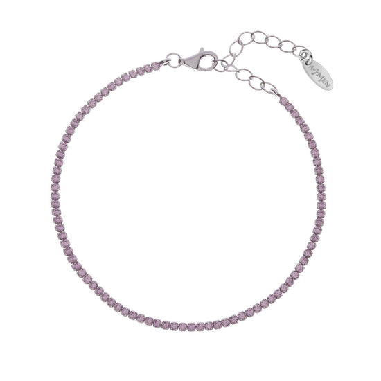 Bracciale donna Amen Tennis argento zirconi rosa BT1BRO17-1
