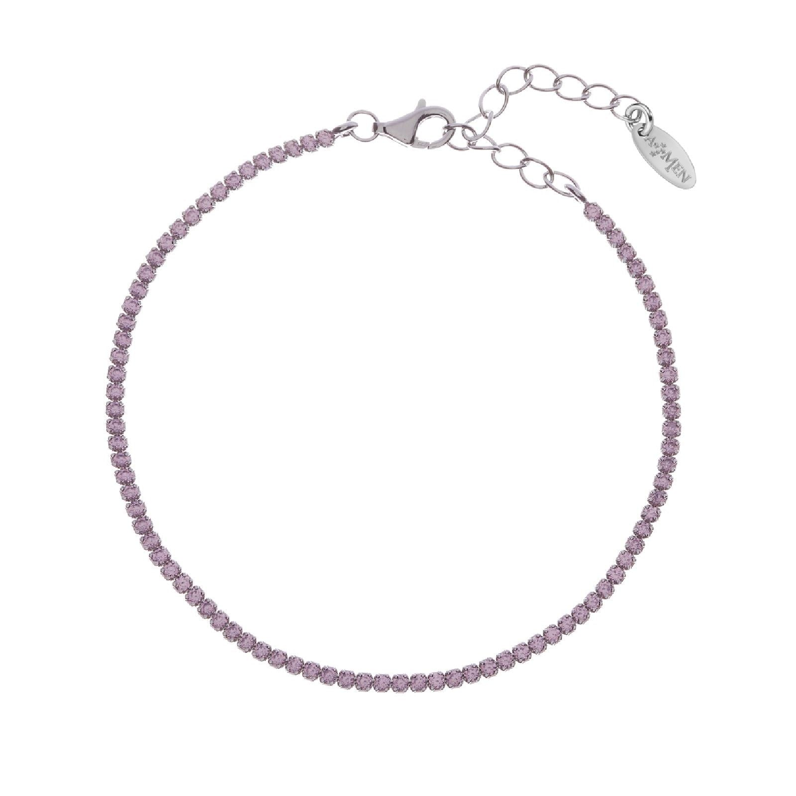 Bracciale donna Amen Tennis argento zirconi rosa BT1BRO17-1