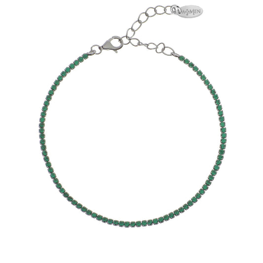 Bracciale donna Amen Tennis argento zirconi verde BT1BVE17-1