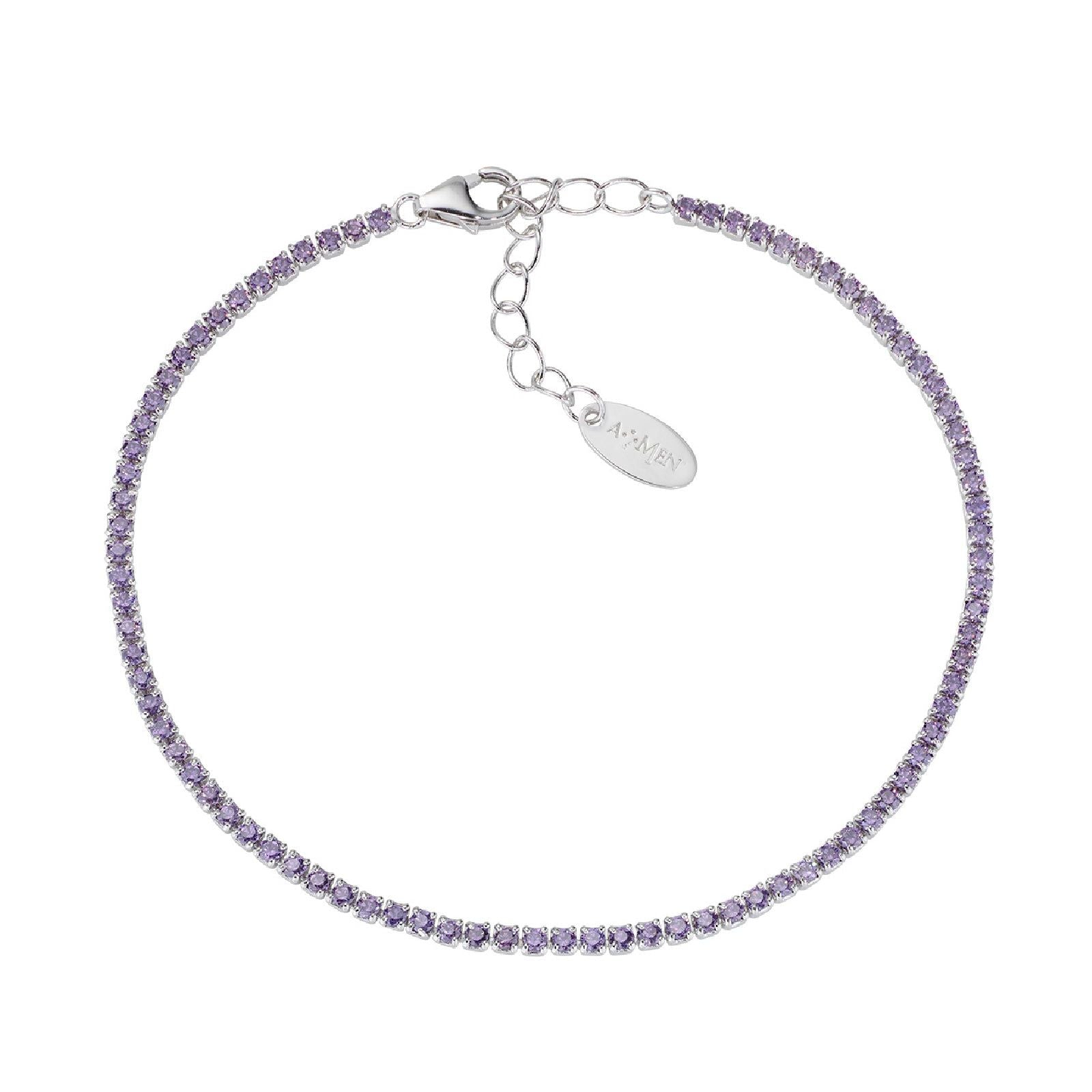 Bracciale donna Amen Tennis in argento con zirconi viola BT1BVI17-1