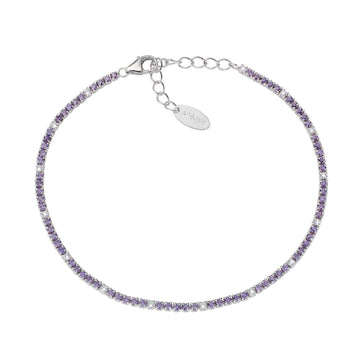 Bracciale donna Amen Tennis in argento con zirconi bianchi e viola BT1BVIB17-1