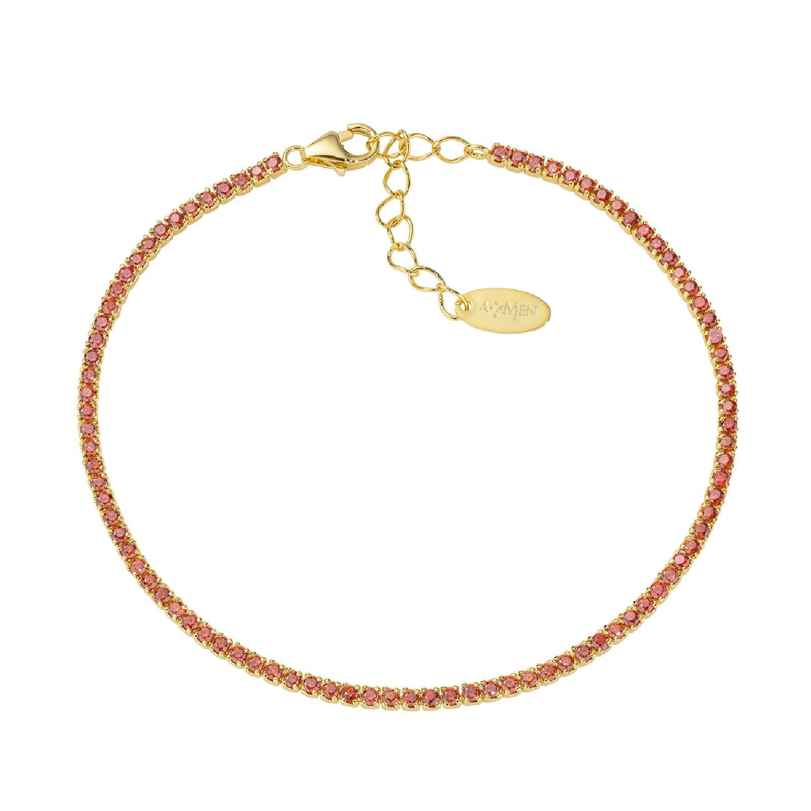 Bracciale donna Amen Tennis in argento dorato con zirconi arancioni BT1GAR17-1