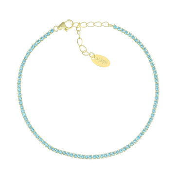 Bracciale donna Amen Tennis in argento dorato con zirconi azzurri BT1GAZ17-1